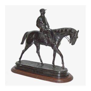 Q - Large Brass Horse w. Jockey