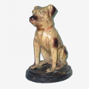 Q - Stuccoed Terracotta His Master's Voice Dog