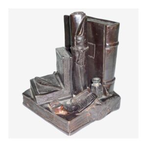 Q - Brass Black Books Bookend