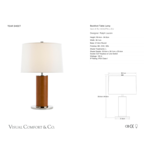 VC - RL Beckford Table Lamp - Saddle Leather