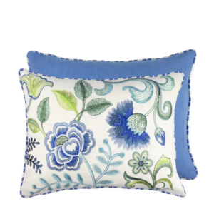 DG - Embroidered Osier Damasse pute - Cobalt