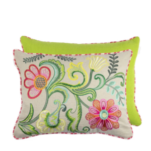 DG - Embroidered Osier Damasse pute - Fuchsia