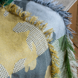 Plesner Patterns - Heritage Throw - Green/Ochre