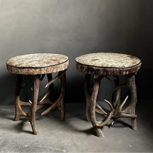 Beast - Antler stool w/cowhide
